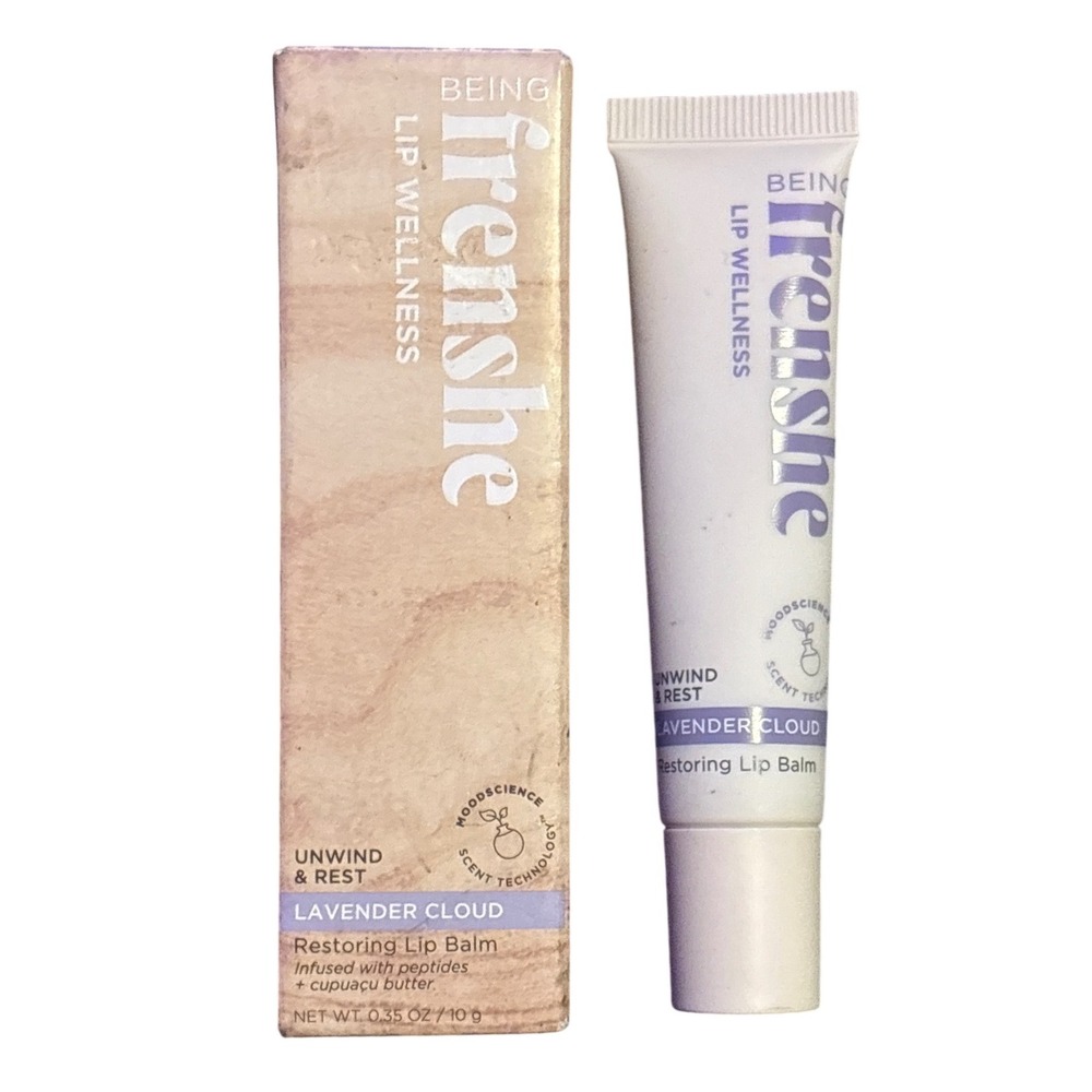 NEW Being Frenshe Lavender Cloud Restoring Lip Balm Peptides Cupuacu 0.35 oz